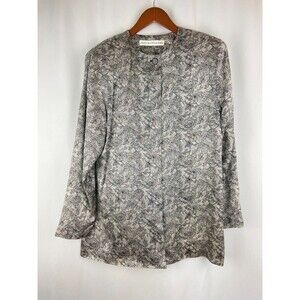 Paul Alexander 100% Silk Women's Size 10 Button Down Jacket Blouse Korean Floral